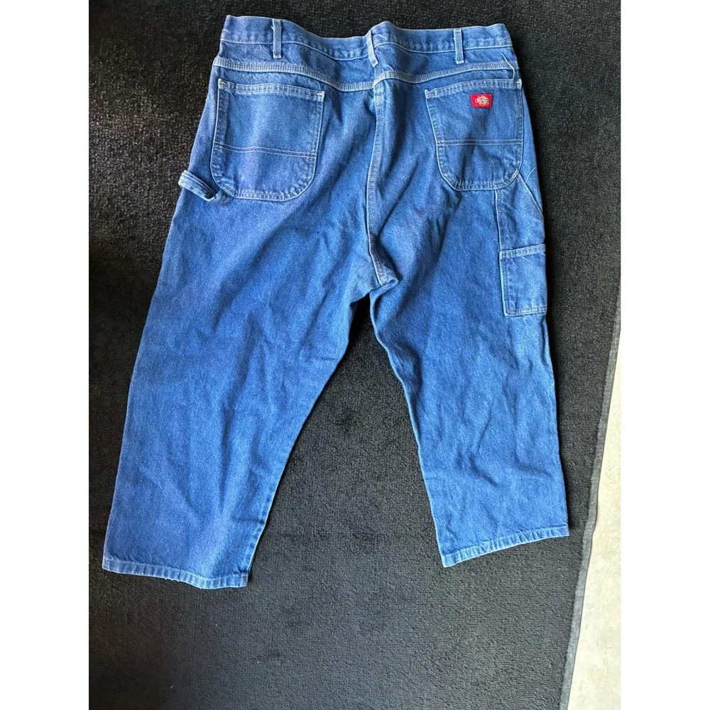 Dickies Mens 44x30 Relaxed Fit Carpenter Jeans Blue Denim Hammer Loop LU200RNB